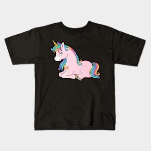 Colorful Unicorn Sitting Kids T-Shirt